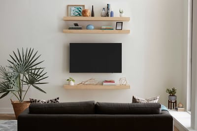 How to Decorate Around Your TV with Floating Shelves